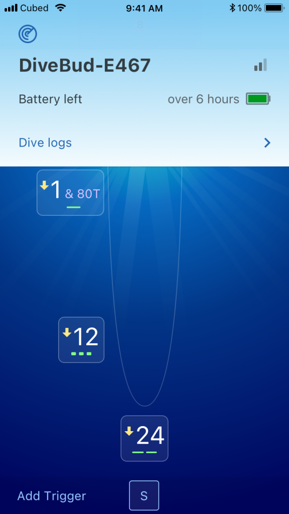 extended depth alarm for spearfishing